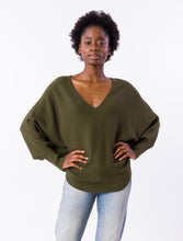 Load image into Gallery viewer, Dolman Sleeve V Neck Sweater