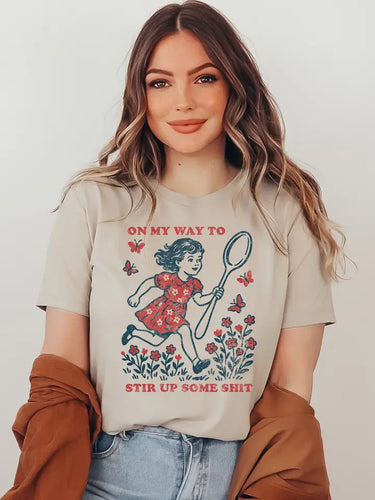 On My Way Funny Vintage Tee