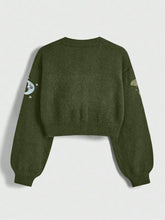 Load image into Gallery viewer, Sun Moon Embroidered V Neck Button Knit Cardigan