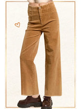 Load image into Gallery viewer, Mineral Washed High Waisted Wide Leg Corduroy Pants