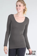 Load image into Gallery viewer, Long Sleeve Layering Scoopneck Top