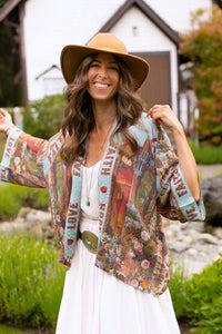 Love Language Cropped Kimono