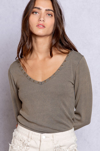 Long Sleeve Stud Detail