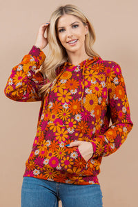 Retro Flower Pullover Hoodie