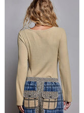 Load image into Gallery viewer, Long Sleeve Novelty Button Wide V Neck Solid Knit Top