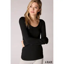 Load image into Gallery viewer, Long Sleeve Layering Scoopneck Top