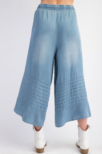 Chambray Wide Leg Capri pants