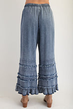 Load image into Gallery viewer, Self Fray Washed Chambray Pants