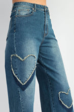 Load image into Gallery viewer, Heart Patch Denim Pants