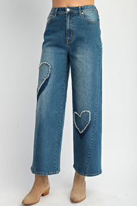 Heart Patch Denim Pants