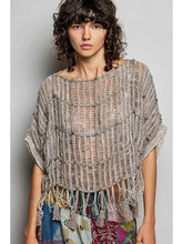 Load image into Gallery viewer, Boho Tassel Rivet Accent Round Neck Short Sleeve