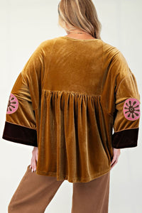 Embroidered Velvet Tunic