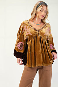 Embroidered Velvet Tunic