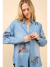 Load image into Gallery viewer, Western Motif Embroidered Tencel Shirt