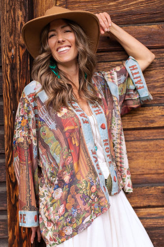 Love Language Cropped Kimono