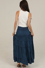 Load image into Gallery viewer, Denim Tiered Skirt with Smocked Waist
