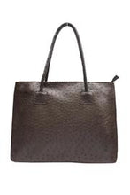 Load image into Gallery viewer, Vegan ostrich tote in coco.