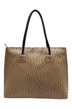 Load image into Gallery viewer, Vegan ostrich tote in taupe.