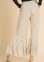 Load image into Gallery viewer, Linen Wide Leg Ruffled Pant