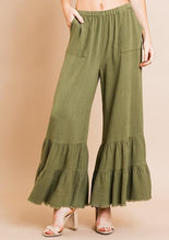 Load image into Gallery viewer, Linen Wide Leg Ruffled Pant